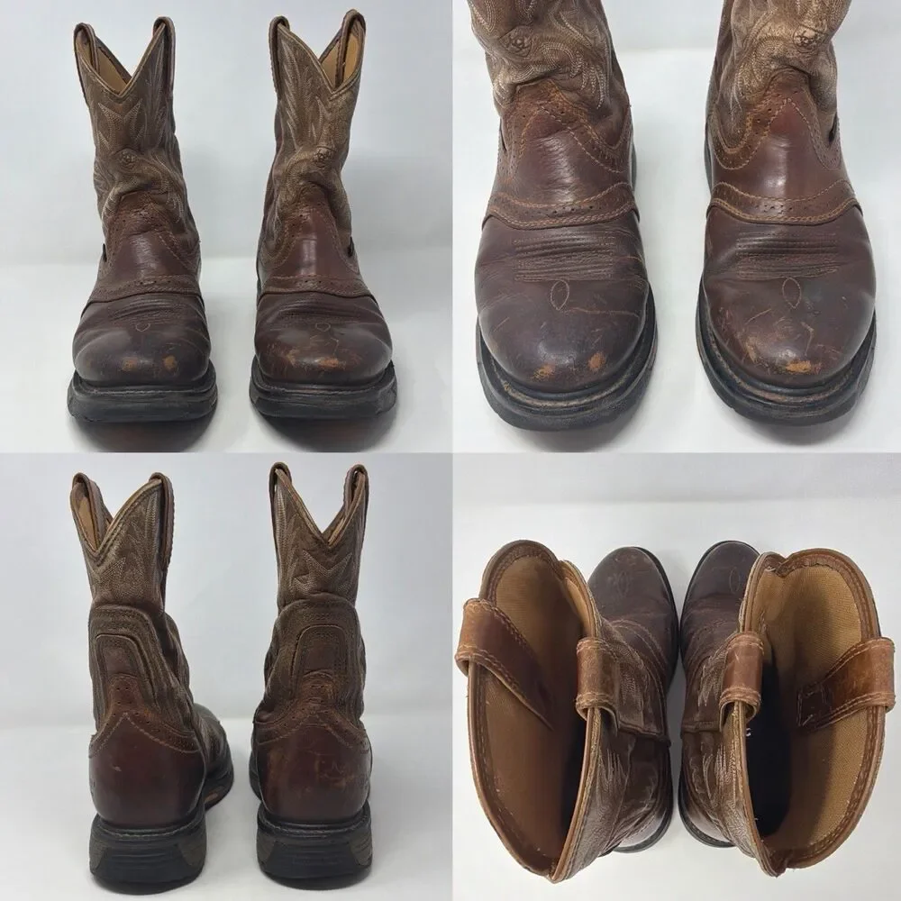 Ariat WorkHog Pull On Work Boots Men’s 8.5 EE Wide Brown Soft Toe 10008633